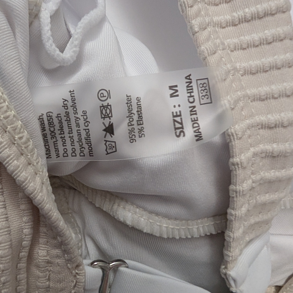 Source Unknown Cream Ribbed Bikini - Picture 3 of 7